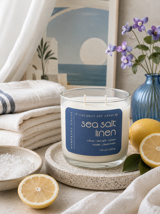 Sea Salt Linen Candle